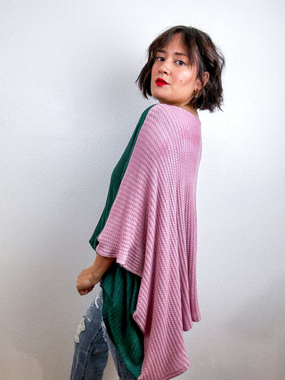 Oversize Flip Sweater Forest Powder Pink