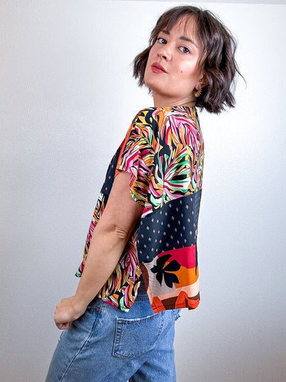 Scrappy Crop Black Tropical Mix 2