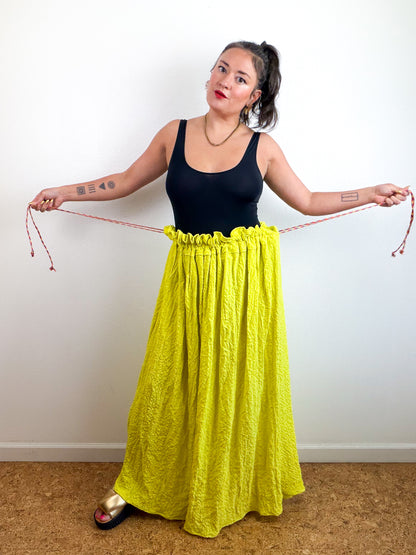 THE SKIRT Neon Yellow Bubble Cotton