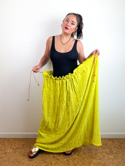 THE SKIRT Neon Yellow Bubble Cotton