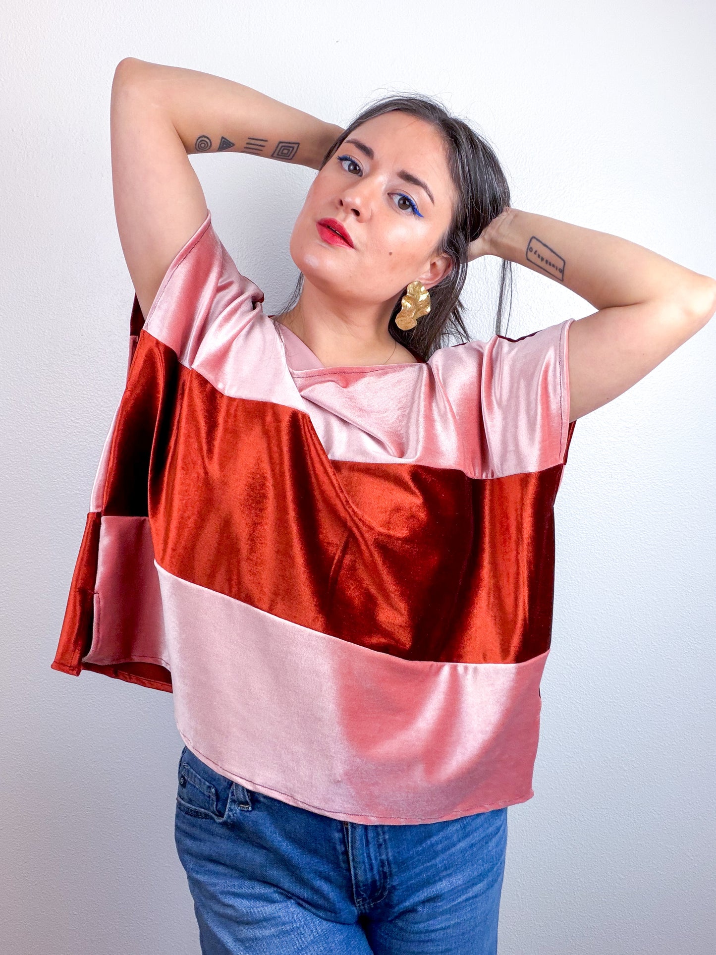 Velvet Flip Crop Rust Blush