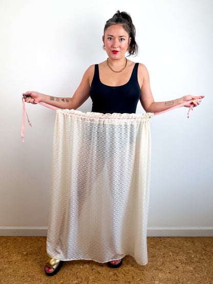 THE SKIRT Ivory Dot Chiffon