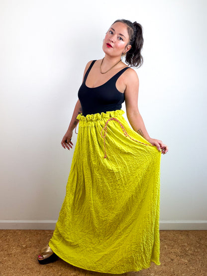 THE SKIRT Neon Yellow Bubble Cotton