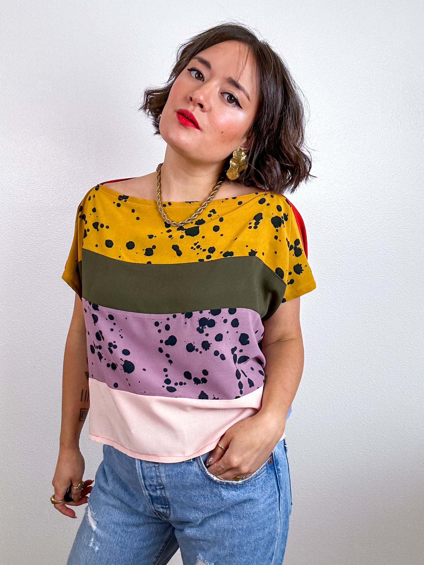 Scrappy Crop OOAK Color Block 2