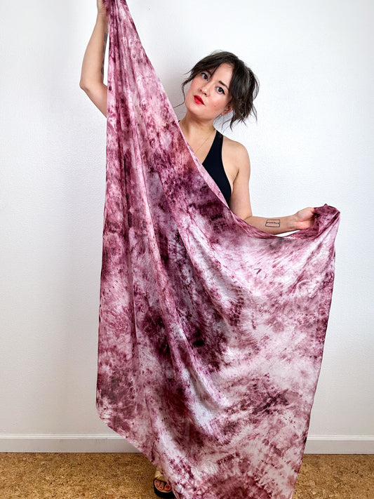 Hand-Dyed Silk Scarf Deconstructed Berry