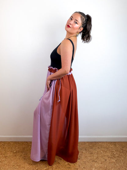 THE SKIRT Rust Lavender Reversible Chiffon