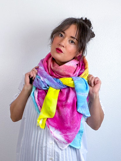 Hand-Dyed Bamboo Scarf Funfetti D