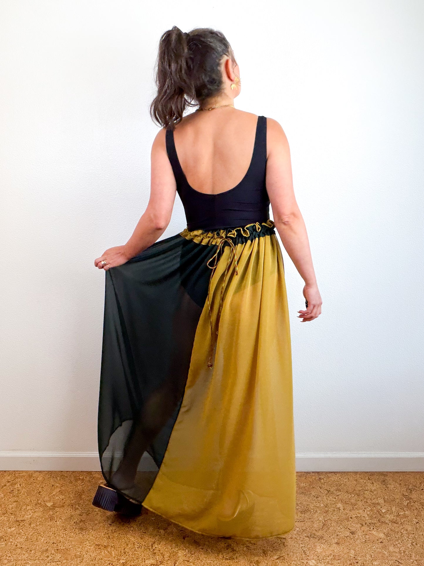 THE SKIRT Bronze Forest Reversible Chiffon