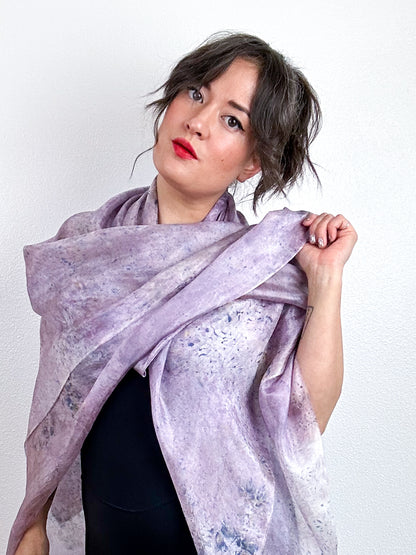 Hand-Dyed Silk Scarf Deconstructed Mist