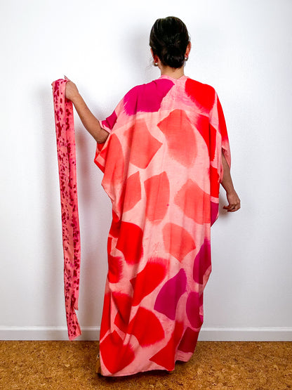 Hand-Dyed High Low Kimono OOAK Peach 2