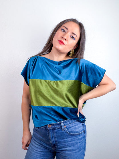 Velvet Flip Crop Teal Olive