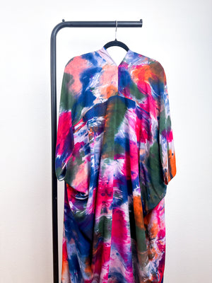 Hand-Dyed High Low Kimono Watercolor León