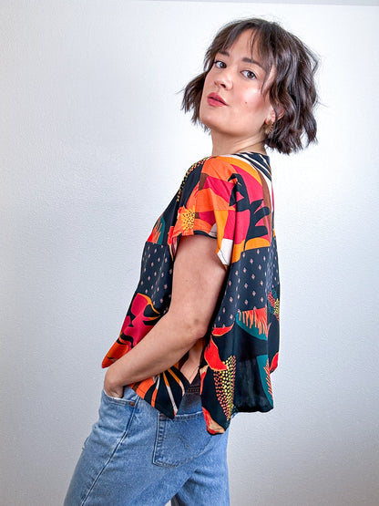 Scrappy Crop Black Tropical Mix 1 No