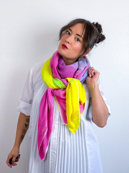 Hand-Dyed Bamboo Scarf Funfetti C