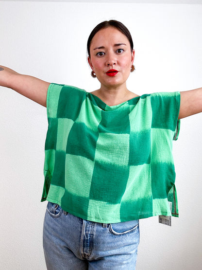 Hand-Dyed Flip Crop Green
