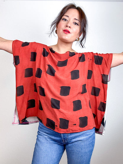 Hand-Dyed Flip Crop Rayon Rust Taupe Black