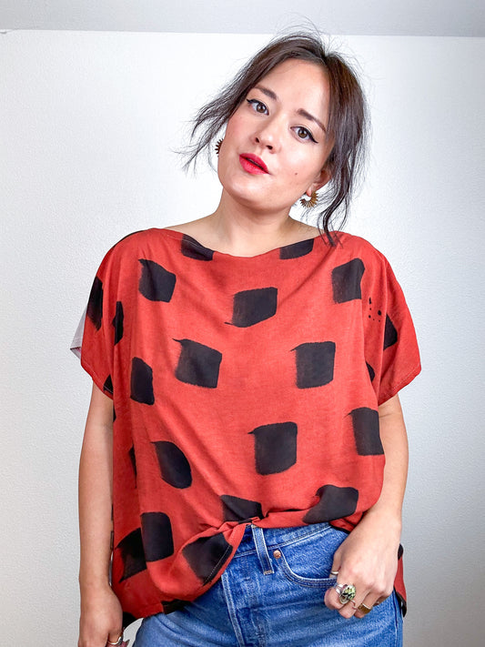 Hand-Dyed Flip Crop Rayon Rust Taupe Black