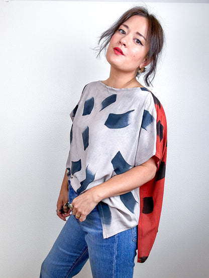 Hand-Dyed Flip Crop Rayon Rust Taupe Black