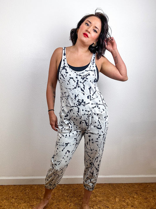 Hand-Dyed Jumper Ivory Black Speckle