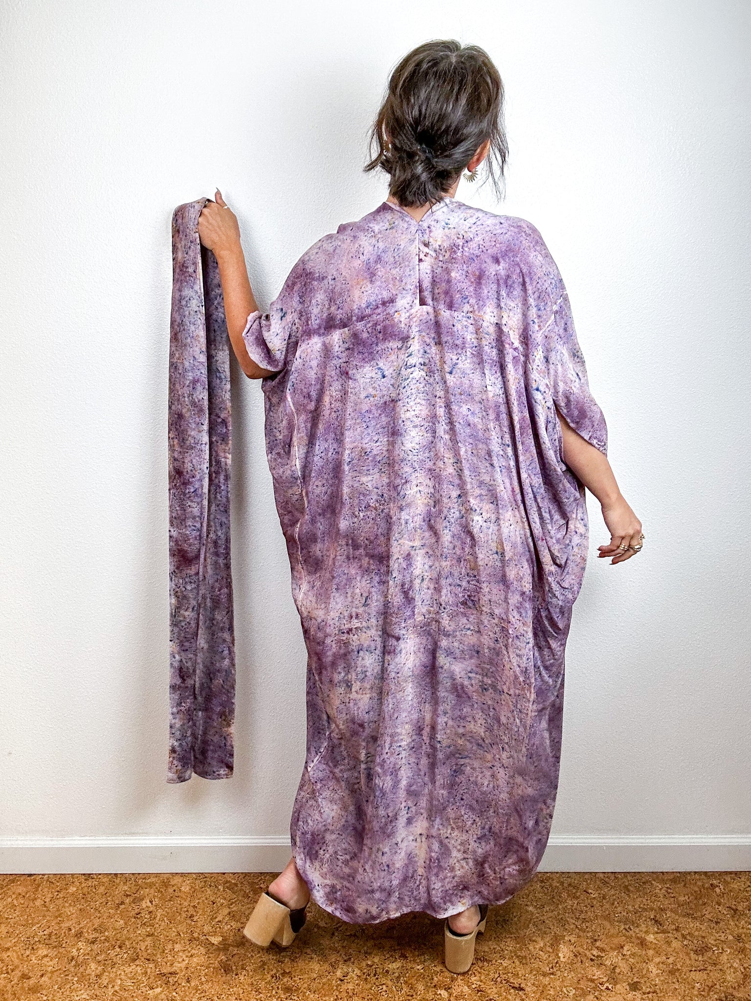 Hand-Dyed High Low Kimono Deconstructed Grey