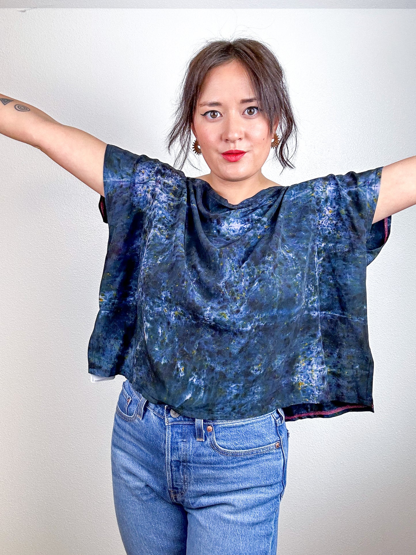 Hand-Dyed Crop Rayon Deconstructed Black