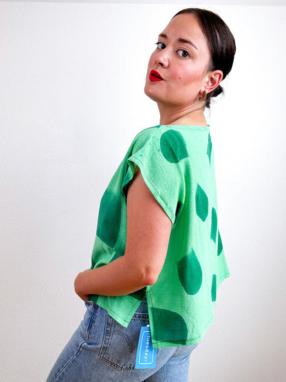 Hand-Dyed Flip Crop Green