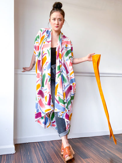 Limited Edition Hand-Dyed High Low Kimono Confetti 1