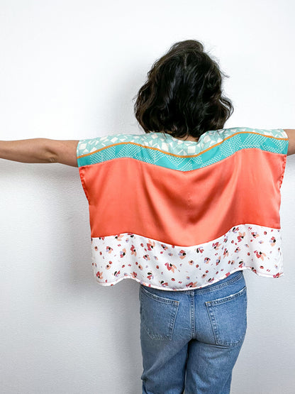 Scrappy Crop Peach Aqua