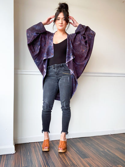 Hand-Dyed Waterfall Kimono Deconstructed Black