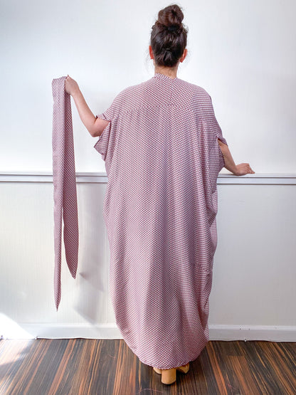 Print High Low Kimono Red Mini Mod Challis