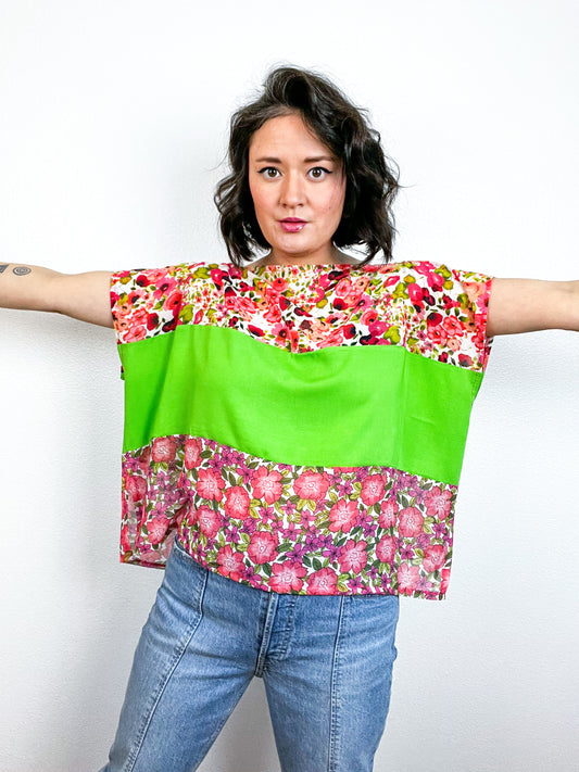 Scrappy Crop Pink Lime Floral