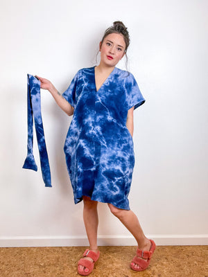 Double Gauze Caftan Dress Royal