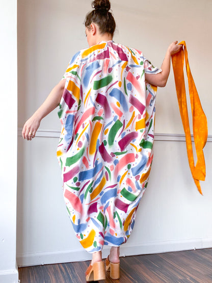 Limited Edition Hand-Dyed High Low Kimono Confetti 1