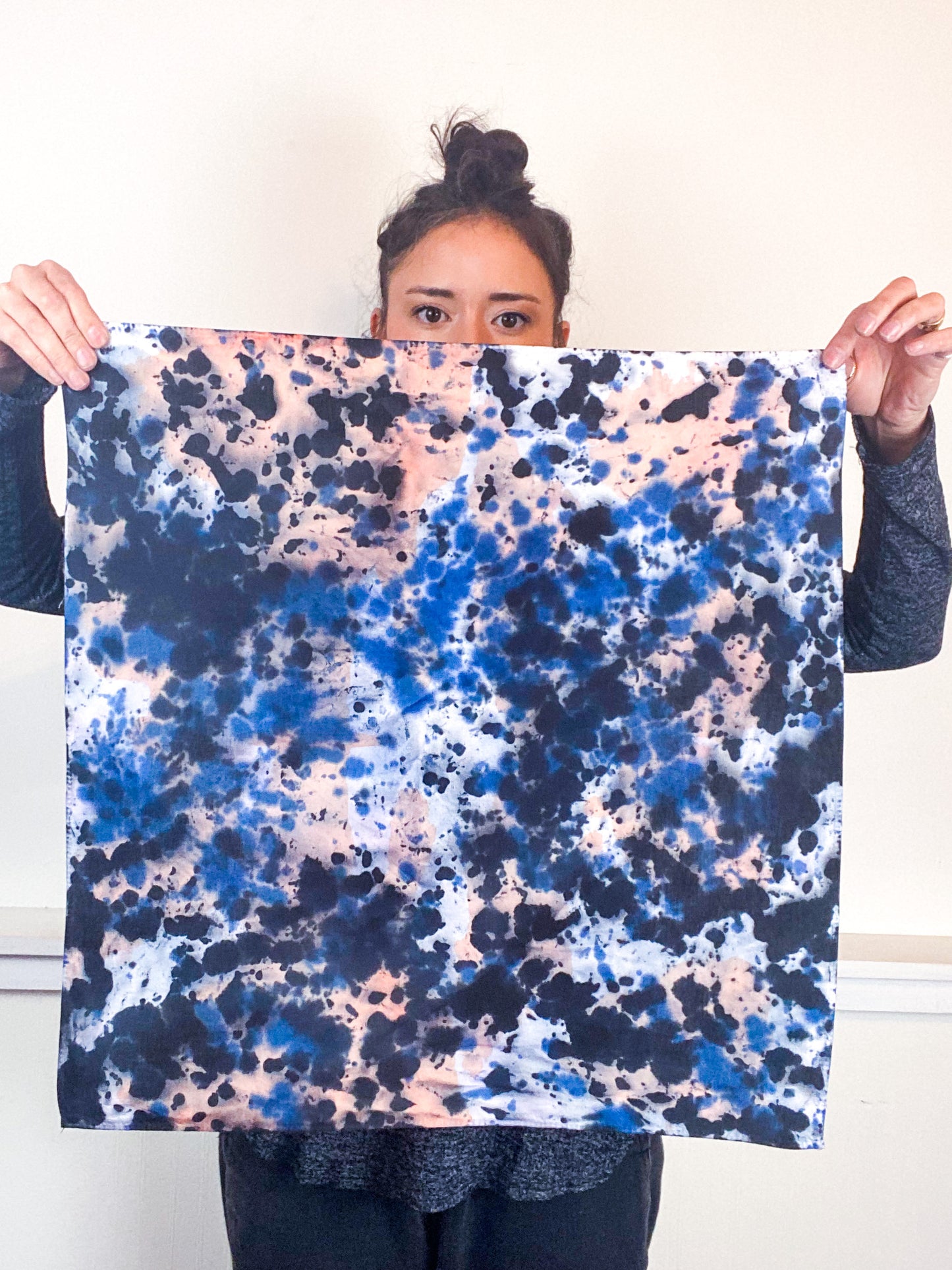 Hand-Dyed Bandana Coral Denim Raven