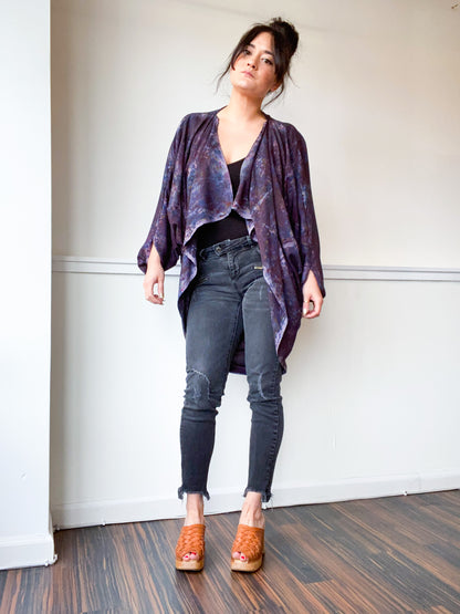 Hand-Dyed Waterfall Kimono Deconstructed Black