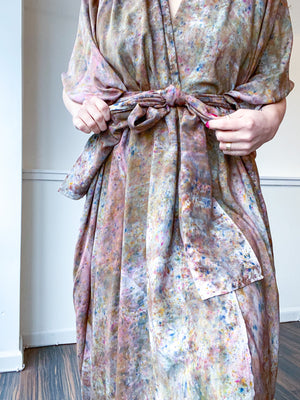 Hand-Dyed High Low Kimono Deconstructed Amber