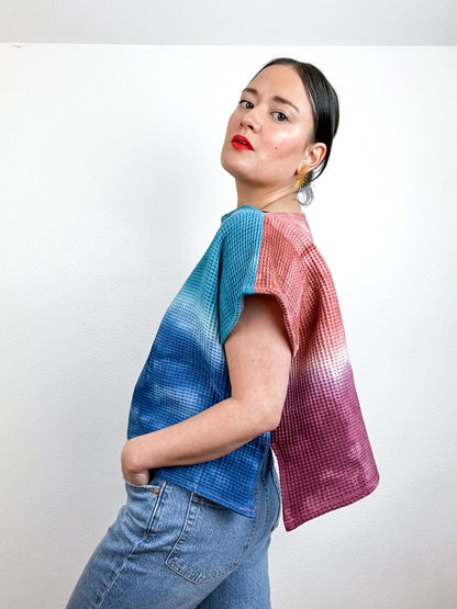 Hand-Dyed Flip Crop Waffle Cotton Cools Warms