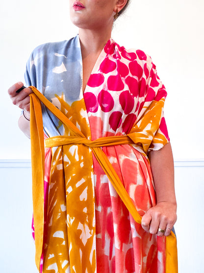 Limited Edition Hand-Dyed High Low Kimono Multicolor