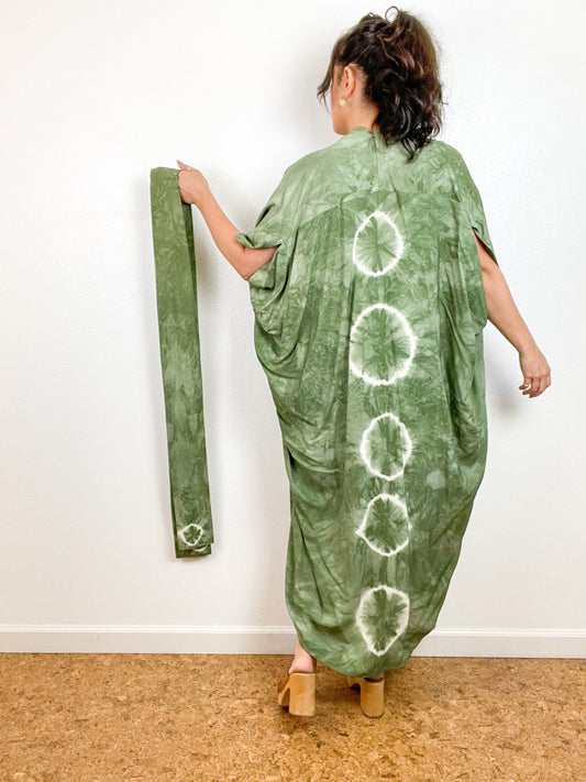Hand-Dyed High Low Kimono Lunar Sage