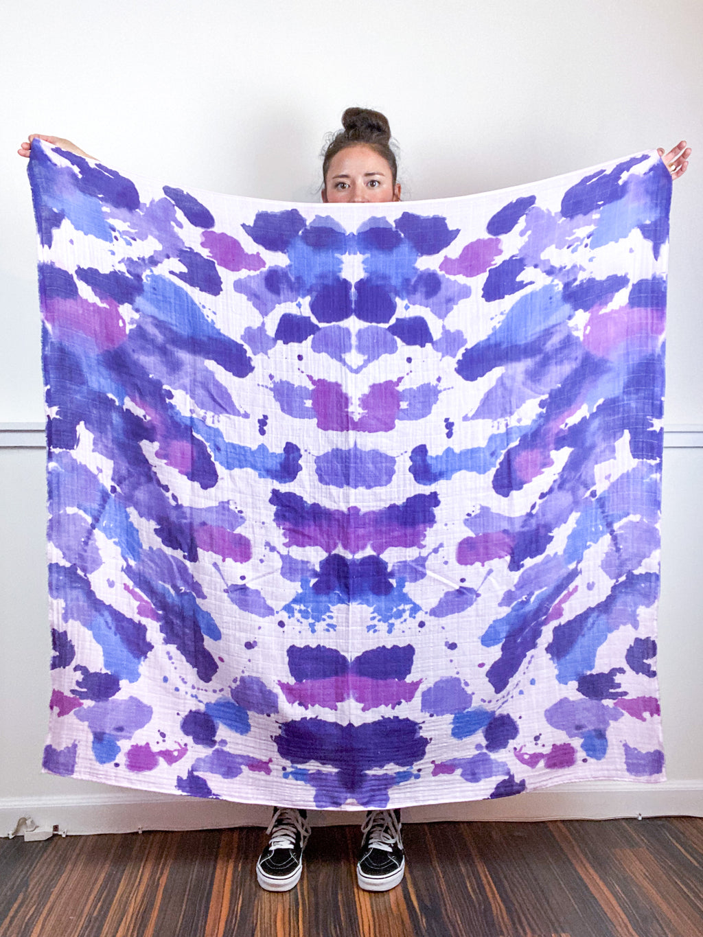 Hand-Dyed Large Square Scarf Amethyst Orchid Plum Lavender