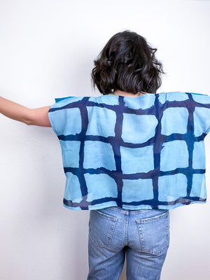 Hand-Dyed Flip Crop Turquoise Aqua