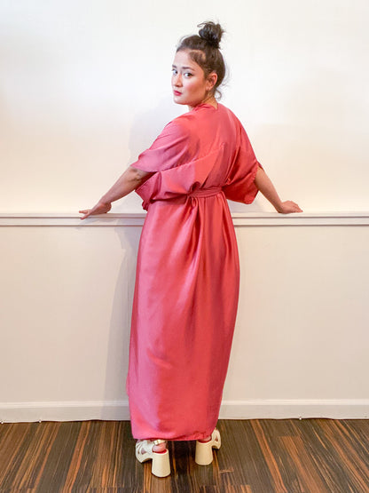 Solid High Low Kimono Mauve Charmeuse