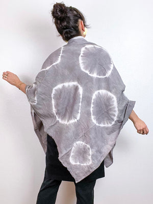 Hand-Dyed Gauze Blanket Scarf Shiitake Circles
