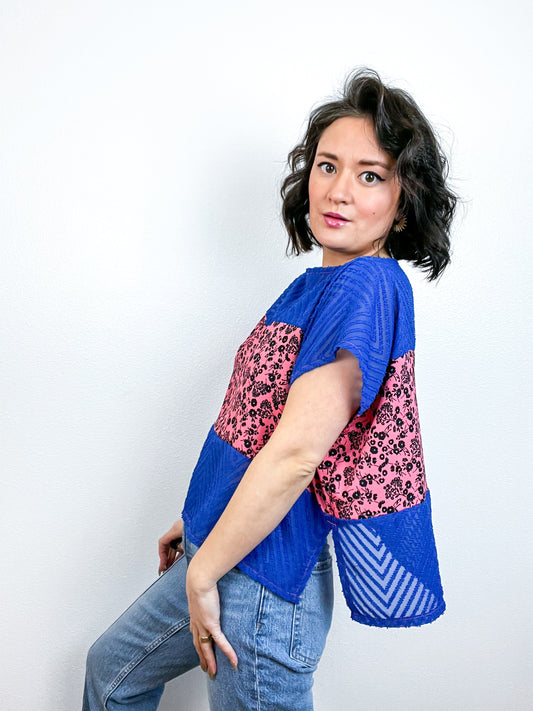 Scrappy Crop Royal Pink Floral