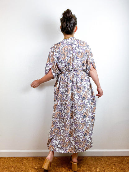 High Low Kimono Ivory Boho Rayon Crepe