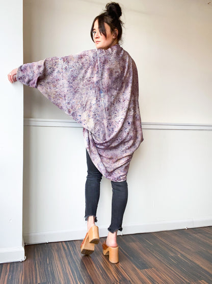 Hand-Dyed Waterfall Kimono Deconstructed Grey