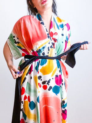 OOAK Hand-Dyed High Low Kimono Confetti 3