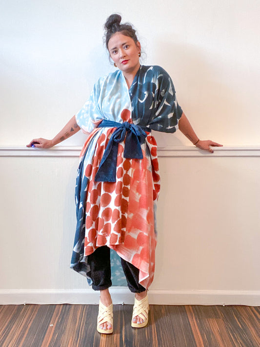 Limited Edition Hand-Dyed High Low Kimono Earth