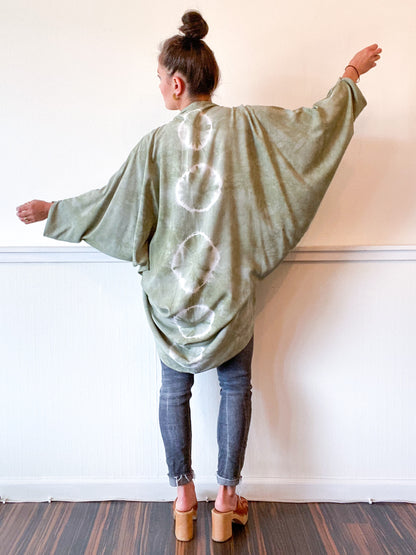 Hand-Dyed Waterfall Kimono Lunar Sage