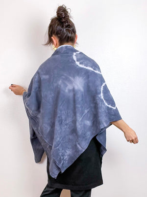 Hand-Dyed Gauze Blanket Scarf Grey Lunar